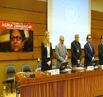 Publication: Ms. Isabela Fávero (EFSAS) paying tributes to Asma Jahangir during 37th Session of UNHRC