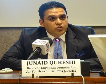 Publication: Junaid Qureshi (Director EFSAS) speaking during EFSAS side-event at the 37th Session of the UNHRC
