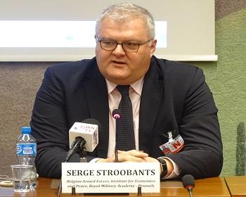 Publication: Lt. Col Serge Stroobants (IEP) speaking during EFSAS side-event at the 37th Session of the UNHRC