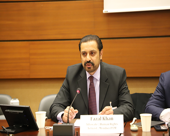 Publication: Mr. Fazal Khan (Advocate & Human Rights Activist) speaking during EFSAS Side-event on the sidelines of the 51st Session of the UNHRC